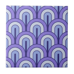 Retro Gradated Geometric Fan Pattern Ceramic Tile