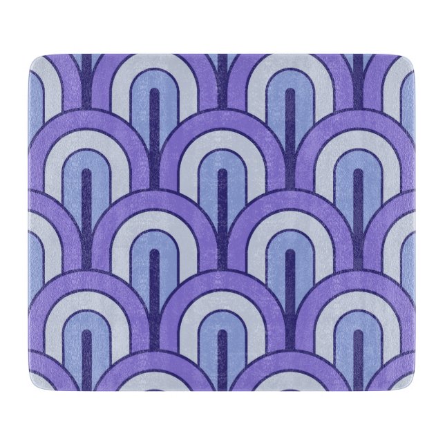 Retro Gradated Geometric Fan Pattern Cutting Board (Front)