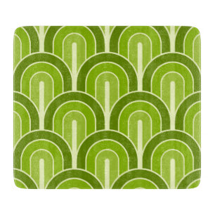 Retro Gradated Geometric Fan Pattern Cutting Board