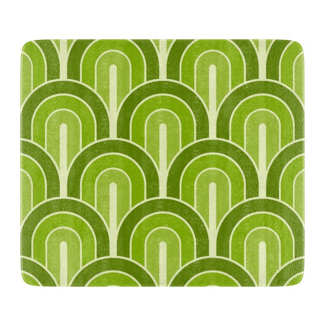 Retro Gradated Geometric Fan Pattern Cutting Board (Front)
