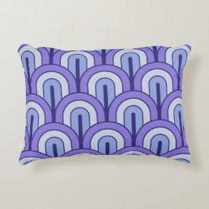 Retro Gradated Geometric Fan Pattern Decorative Cushion