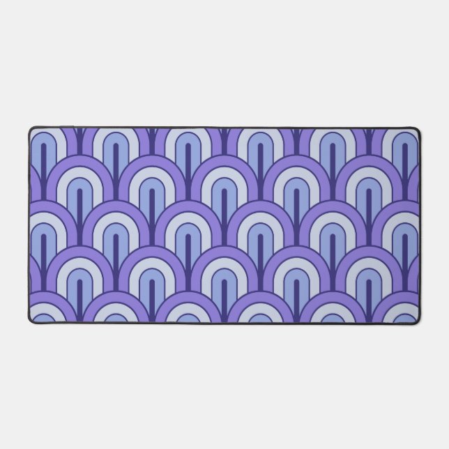 Retro Gradated Geometric Fan Pattern Desk Mat (Front)