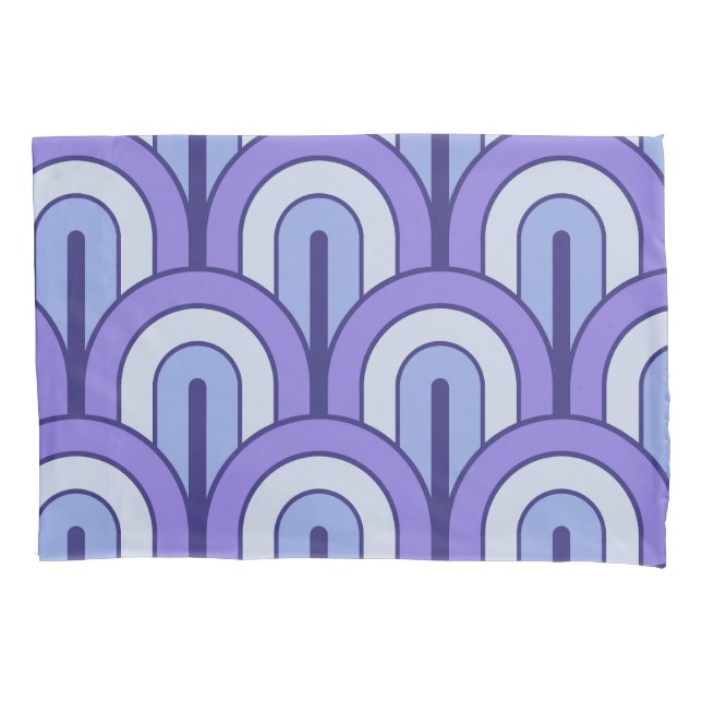 Retro Gradated Geometric Fan Pattern Pillowcase (Front-Left)