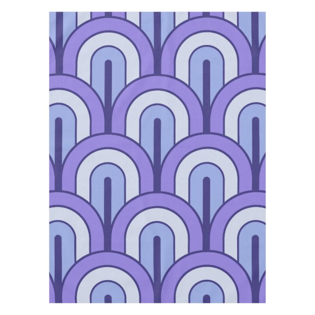 Retro Gradated Geometric Fan Pattern Tablecloth (Front)