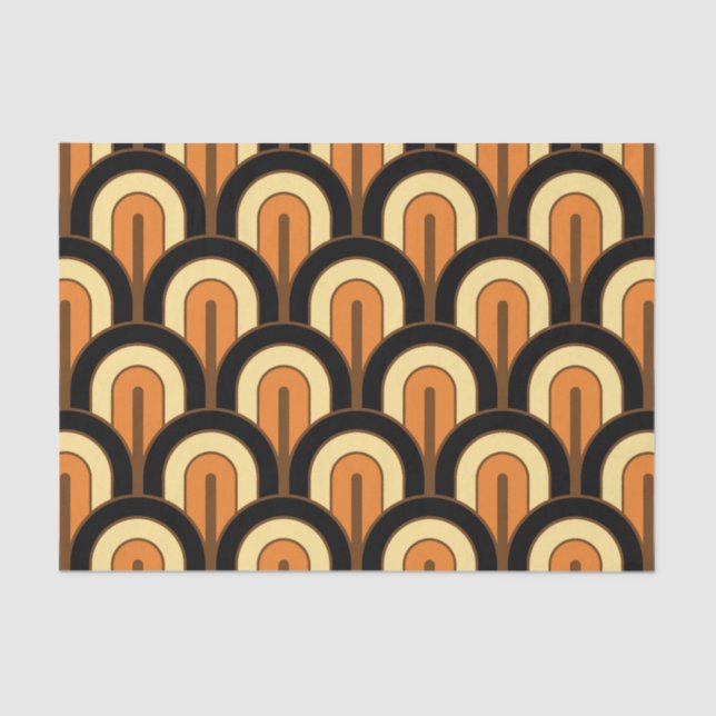 Retro Gradated Geometric Fan Pattern Tissue Paper (Front)