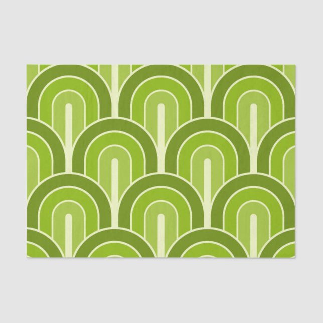 Retro Gradated Geometric Fan Pattern Tissue Paper (Front)