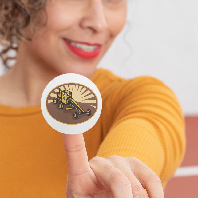 Retro Grader Classic Round Sticker (Creator Uploaded)