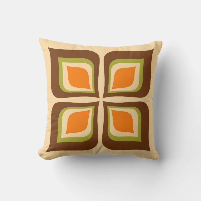 Retro Gradient Autumn Leaves pattern Cushion (Front)