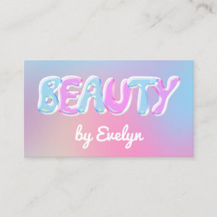 Retro Gradient Bubbles Beauty Business Card