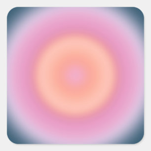Retro Gradient Dark Blue And Pink Abstract Aura Square Sticker