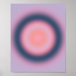 Retro Gradient Lavender Purple Lilac Abstract Aura Poster