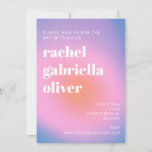 Retro Gradient Pink Lavender Purple Bat Mitzvah  Invitation<br><div class="desc">Trendy Retro Gradient Pink and Lavender Purple Bat Mitzvah Invitation</div>