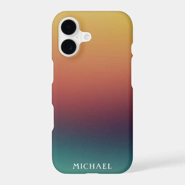 Retro Gradient w/Name Case-Mate Phone Case (Back)