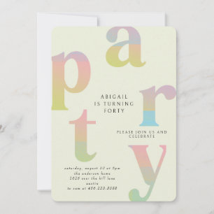 Retro Gradient Woman Birthday Party II Invitation