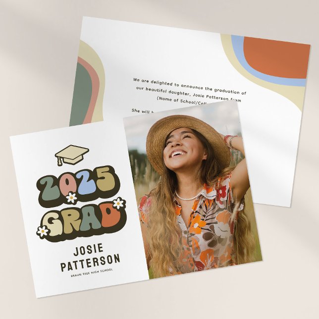 Retro Graduate Photo Graduation Announcement (Creator Uploaded)