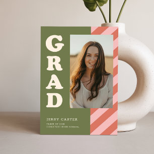 Retro Graduate Photo Graduation Party Invitation Postcard