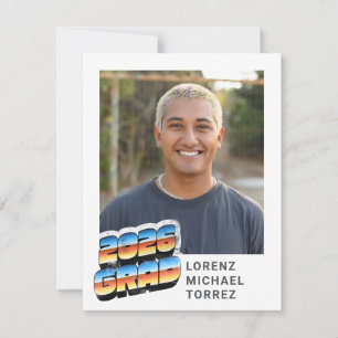 Retro Graduate Photo Invitation