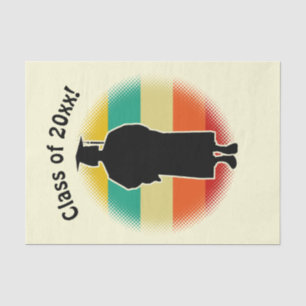 Retro Graduation Graduate Cap & Gown Woman Girl Tissue Paper