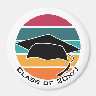 Retro Graduation Graduate Cap Mortarboard Magnet
