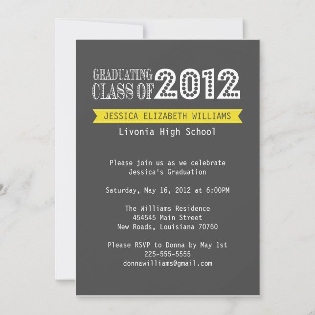 Retro Graduation Invitation (Front)