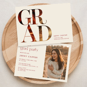 Retro Graduation Invite   Photo Graduation Party