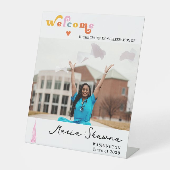 Retro Graduation Party Class Of 2024 Welcome Sign (Front)