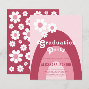 Retro Graduation Party Daisy Pink