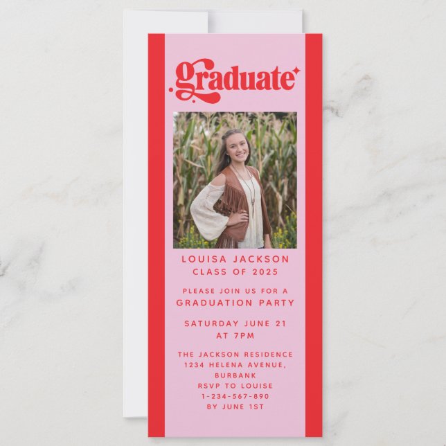 Retro Graduation Party Digital Evite Invitation (Front)