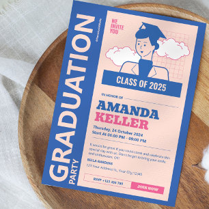 Retro Graduation Party Invitation