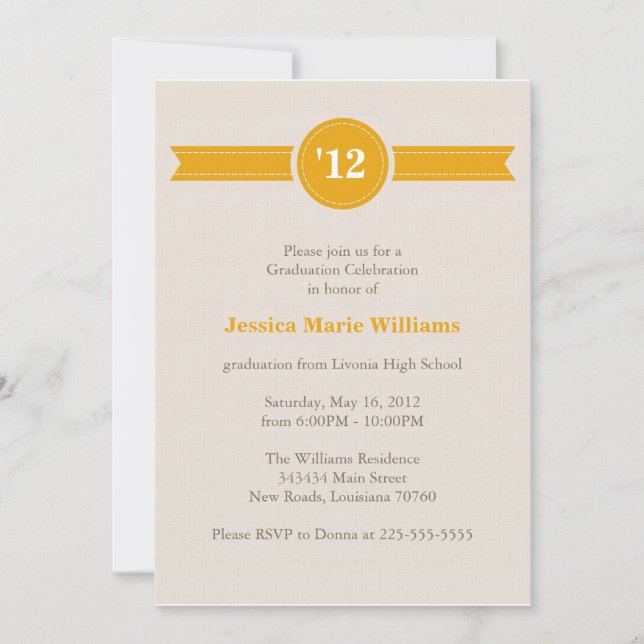 Retro Graduation Party Invitation (Front)
