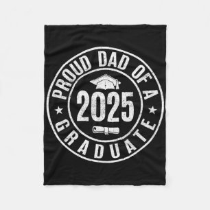 Retro Graduation Proud Dad Of A 2025 Graduate Seni Fleece Blanket