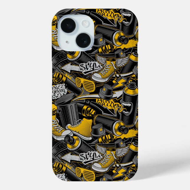 Retro Graffiti Urban Street Pattern Case-Mate iPhone Case (Back)