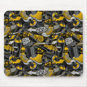Retro Graffiti Urban Street Pattern Mouse Pad