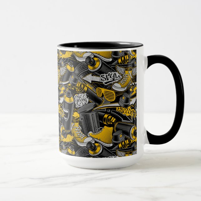 Retro Graffiti Urban Street Pattern Mug (Right)