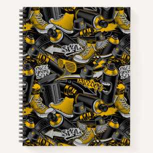 Retro Graffiti Urban Street Pattern Notebook