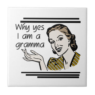 Retro Gramma Gifts Ceramic Tile