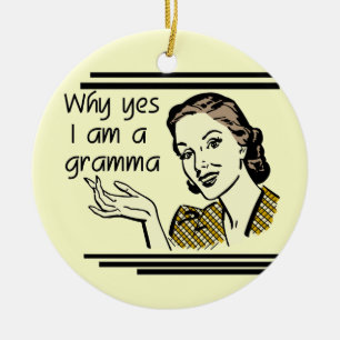 Retro Gramma T-shirts and Gifts Ceramic Ornament