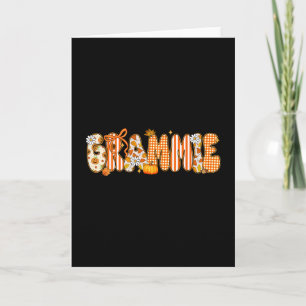 Retro Grammie Pumpkin Fall Leaves Fall Thanksgivin Card
