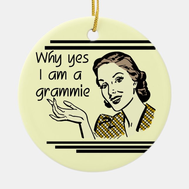 Retro Grammie T-shirts and Gifts Ceramic Ornament (Front)