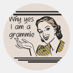 Retro Grammie T-shirts and Gifts Classic Round Sticker