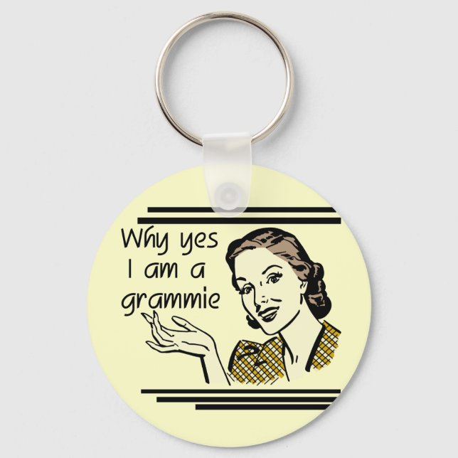 Retro Grammie T-shirts and Gifts Key Ring (Front)