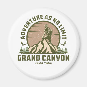 Retro Grand Canyon Hike Sunset Magnet