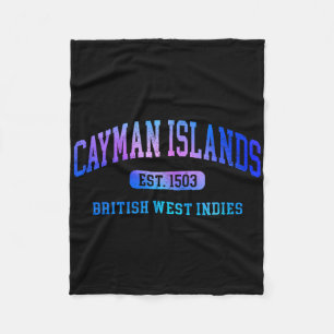 Retro Grand Cayman Islands Colorful Arch Text Souv Fleece Blanket
