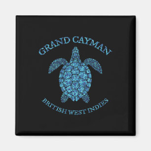Retro Grand Cayman Islands Sea Turtle Graphic Vint Magnet
