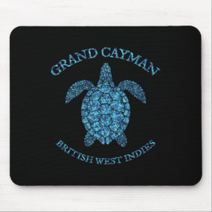 Retro Grand Cayman Islands Sea Turtle Graphic Vint Mouse Pad