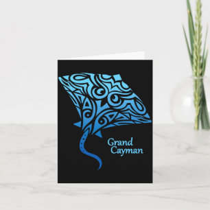 Retro Grand Cayman Islands Tribal Stingray Sea Ray Card