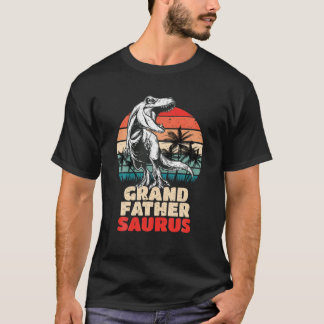 Retro Grand-Fathersaurus Rex Grand-Father Saurus D T-Shirt