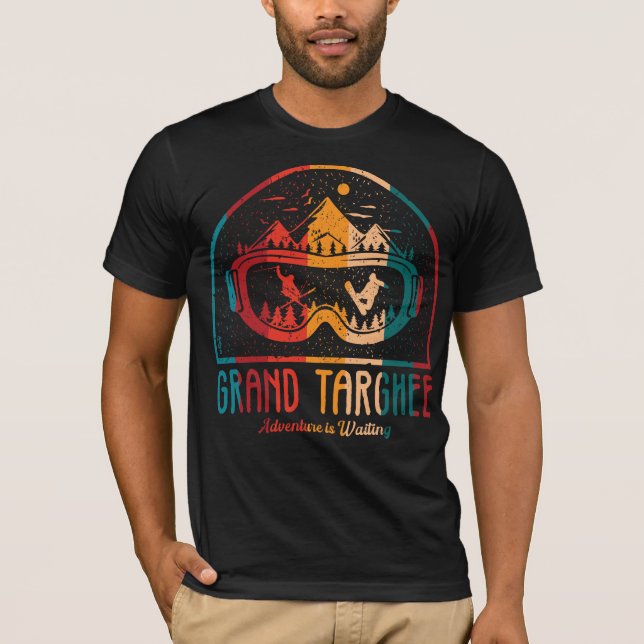 Retro Grand Targhee Ski Adventure is Waiting T-Shirt (Front)