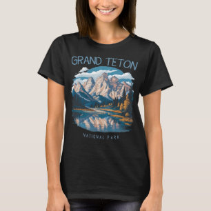 Retro Grand Teton Jenny Lake National Park Vintage T-Shirt