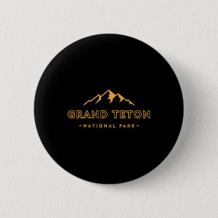 Retro Grand Teton National Park Wyoming Est 1929 H 6 Cm Round Badge